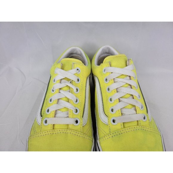 Vans Old Skool Shoes Sneakers Womens Size 6 Neon Highlighter Yellow White 508731 - Picture 6 of 12